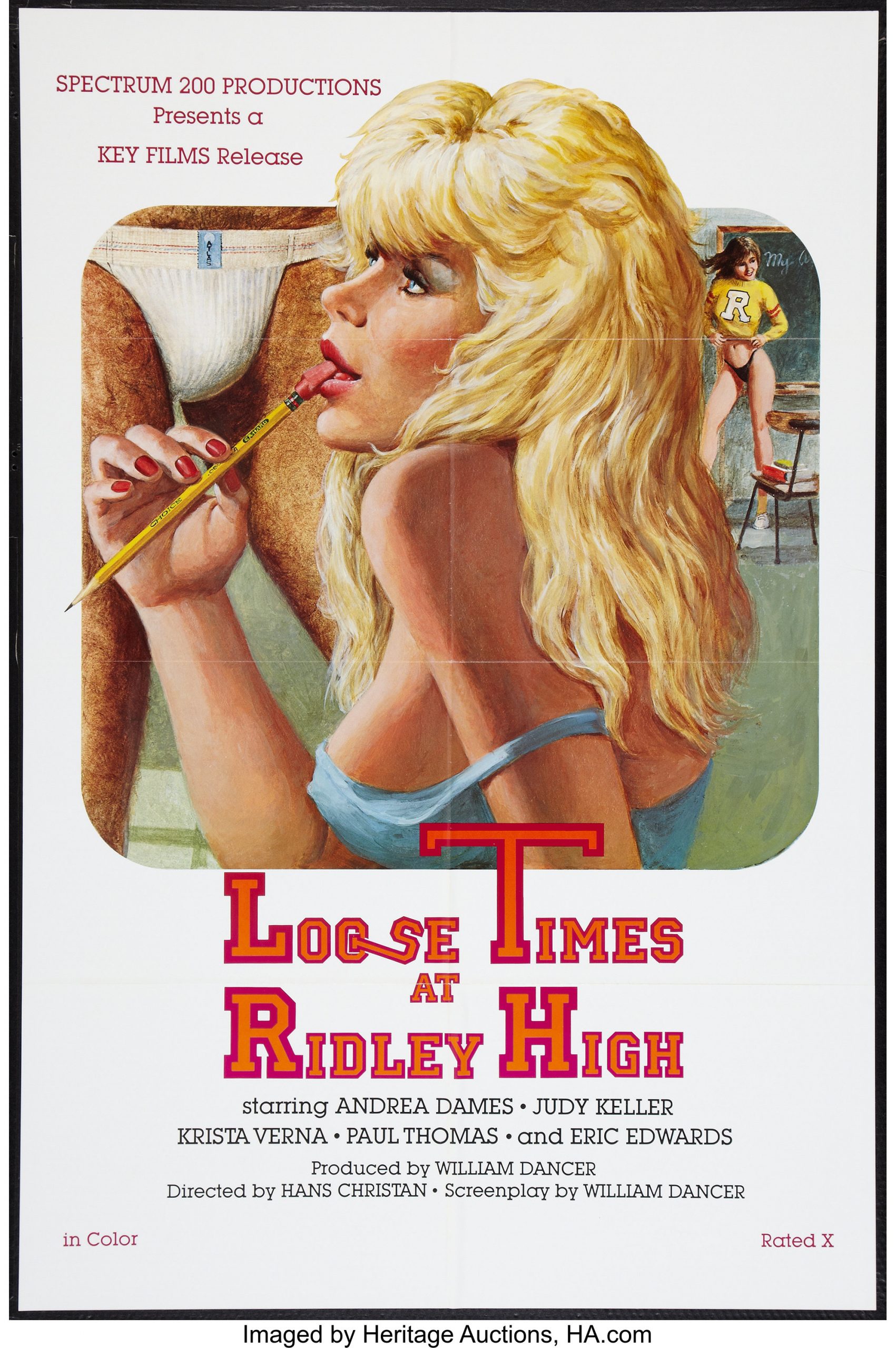 Loose Times at Ridley High (1984) - Original Poster - vintagepornfun.com